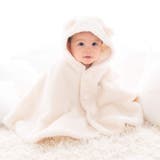 オフホワイト | モコモコミミ付フリースマント(50~90cm) | fillot de bébé réduction