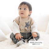 【お揃い】ワッフル重ね着風星パッチワークトレーナー(70~90cm) | fillot de bébé réduction | 詳細画像2