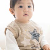 【お揃い】ワッフル重ね着風星パッチワークトレーナー(70~90cm) | fillot de bébé réduction | 詳細画像3