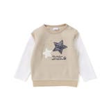 【お揃い】ワッフル重ね着風星パッチワークトレーナー(70~90cm) | fillot de bébé réduction | 詳細画像4