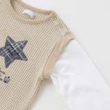 【お揃い】ワッフル重ね着風星パッチワークトレーナー(70~90cm) | fillot de bébé réduction | 詳細画像9