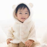 オフホワイト | 【お揃い】モコモコ耳付きフードフリースベスト(60~90cm) | fillot de bébé réduction