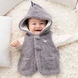 グレー | 【お揃い】モコモコ耳付きフードフリースベスト(60~90cm) | fillot de bébé réduction