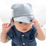 【 UVカット 】オックスくま耳日よけ付きキャップ(44~50cm) | fillot de bébé réduction | 詳細画像3 