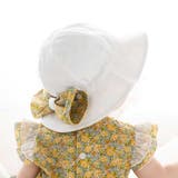 ホワイト | 【 UVカット 】【お揃い】リバティプリントリボン日よけ付きハット(46~50c… | fillot de bébé réduction