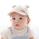 ベージュ | 【 UVカット 】オックスくま耳日よけ付きキャップ(44~50cm) | fillot de bébé réduction