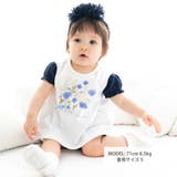天竺花柄プリントパフスリーブTシャツ(70~90cm) | fillot de bébé réduction | 詳細画像2 