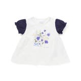 天竺花柄プリントパフスリーブTシャツ(70~90cm) | fillot de bébé réduction | 詳細画像4 