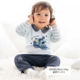 【お揃い】ボーダー袖切り替え汽車プリント長袖Tシャツ(70~90cm) | fillot de bébé réduction | 詳細画像2 