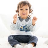 【お揃い】ボーダー袖切り替え汽車プリント長袖Tシャツ(70~90cm) | fillot de bébé réduction | 詳細画像4 