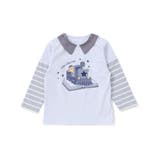 【お揃い】ボーダー袖切り替え汽車プリント長袖Tシャツ(70~90cm) | fillot de bébé réduction | 詳細画像5 