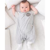 オーガニック 天竺 ボーダー クマ カバー オール (70~80cm) | fillot de bébé réduction | 詳細画像3