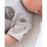 オーガニック 天竺 ボーダー クマ カバー オール (70~80cm) | fillot de bébé réduction | 詳細画像4