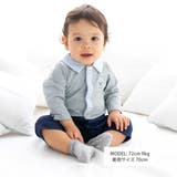 天竺ストライプ襟カバーオール(70~80cm) | fillot de bébé réduction | 詳細画像2