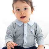 天竺ストライプ襟カバーオール(70~80cm) | fillot de bébé réduction | 詳細画像3