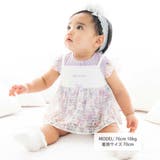オーガンジー花柄プリントチュニック+カバーオールセット(70~80cm) | fillot de bébé réduction | 詳細画像3
