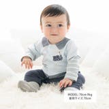 【お揃い】ボーダー袖切り替え長袖カバーオール(70~80cm) | fillot de bébé réduction | 詳細画像2 