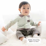 【お揃い】ボーダー袖切り替え長袖カバーオール(70~80cm) | fillot de bébé réduction | 詳細画像3 
