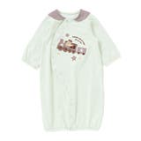 グリーン | 【お揃い】天竺汽車パッチ長袖2WAYオール(50~75cm) | fillot de bébé réduction