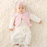 ピンク系 | リバティタナローンベスト付き2WAYオール | fillot de bébé réduction