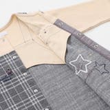 【お揃い】重ね着風チェック柄ジャガード星パッチワークカバーオール(70~80cm… | fillot de bébé réduction | 詳細画像13 