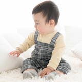 【お揃い】重ね着風チェック柄ジャガード星パッチワークカバーオール(70~80cm… | fillot de bébé réduction | 詳細画像3 