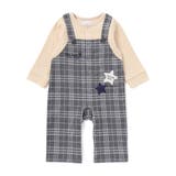 【お揃い】重ね着風チェック柄ジャガード星パッチワークカバーオール(70~80cm… | fillot de bébé réduction | 詳細画像5 