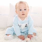 ブルー | 【お揃い】ニット切り替えアニマルモチーフカバーオール(70~80cm) | fillot de bébé réduction