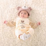 裏毛クマパッチ長袖2wayオール(50~75cm) | fillot de bébé réduction | 詳細画像4 