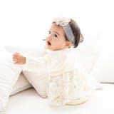 【お揃い】オーガンジー花柄プリントスカート付き長袖カバーオール(70~80cm) | fillot de bébé réduction | 詳細画像4 