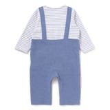 【お揃い】ボーダーTシャツ重ね着風長袖ロンパース(70~80cm) | fillot de bébé réduction | 詳細画像3 