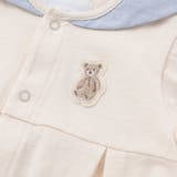 オーガニックコットンクマパッチ半袖2WAYオール(50~75cm) | fillot de bébé réduction | 詳細画像9 