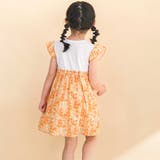 【お揃い】水彩花柄プリント天竺ドッキングワンピース(80~130cm) | Noeil aime BeBe | 詳細画像6 