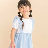 【お揃い】ドットドビーｘストレッチフライス肩フリルドッキングワンピース(80~1… | Noeil aime BeBe | 詳細画像7 