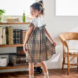 【お揃い】チェック柄ボーダー柄フリル付きワンピース(80~130cm) | Noeil aime BeBe | 詳細画像3