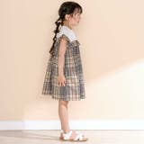 【お揃い】チェック柄ボーダー柄フリル付きワンピース(80~130cm) | Noeil aime BeBe | 詳細画像9