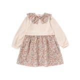 【お揃い】花柄付け襟＋花柄切り替えスムース長袖ワンピース(80~130cm) | Noeil aime BeBe | 詳細画像21 