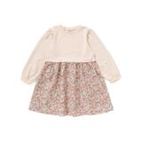 【お揃い】花柄付け襟＋花柄切り替えスムース長袖ワンピース(80~130cm) | Noeil aime BeBe | 詳細画像22 