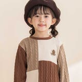 飛び裏毛xケーブルJQニットブロック切り替えワンピース | Noeil aime BeBe | 詳細画像3