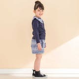 【お揃い】ギンガムチェック付け襟Tシャツ+パンツセット(80~130cm) | Noeil aime BeBe | 詳細画像3 
