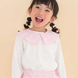 【お揃い】ギンガムチェック付け襟Tシャツ+パンツセット(80~130cm) | Noeil aime BeBe | 詳細画像7 