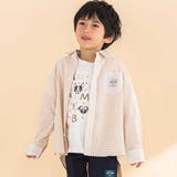 ベージュ系 | ギンガムチェックシャツ+Tシャツセット(80~130cm) | Noeil aime BeBe