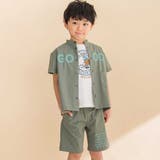 グリーン | 【お揃い】リップストップ ダンガリー半袖シャツ+パンツセットアップ(90~130… | Noeil aime BeBe