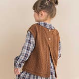 タータンチェックワンピース+ケーブルジャガードベストセット | Noeil aime BeBe | 詳細画像5