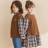 タータンチェックワンピース+ケーブルジャガードベストセット | Noeil aime BeBe | 詳細画像7