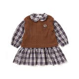 タータンチェックワンピース+ケーブルジャガードベストセット | Noeil aime BeBe | 詳細画像8