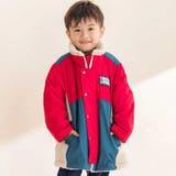 レッド系 | タフタｘボア異素材配色マウンテンパーカー(90~130cm) | Noeil aime BeBe