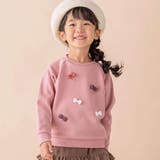 ピンク | リボンいっぱいベア裏毛起毛トレーナー(80~130cm) | Noeil aime BeBe