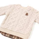 【お揃い】ケーブルボアｘタータンチェックトレーナー(80~130cm) | Noeil aime BeBe | 詳細画像17 