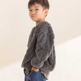 【お揃い】ケーブルボアｘタータンチェックトレーナー(80~130cm) | Noeil aime BeBe | 詳細画像3 